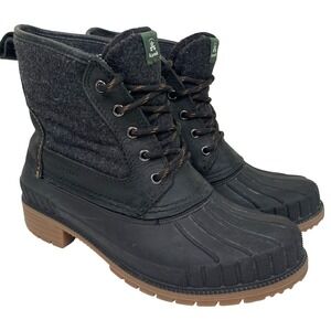 Kamik Sienna Womens Waterproof Winter Boots Black Wool Lace Up Duck Boots Size 7